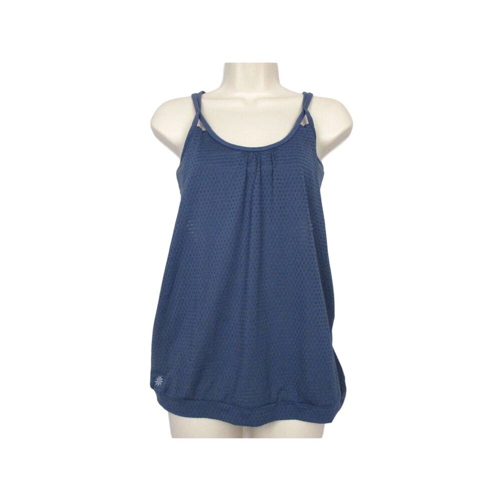 Athleta Womens Small‎ Tank Built In Sports Bra Blue Dot Invigorate 457979 Yoga